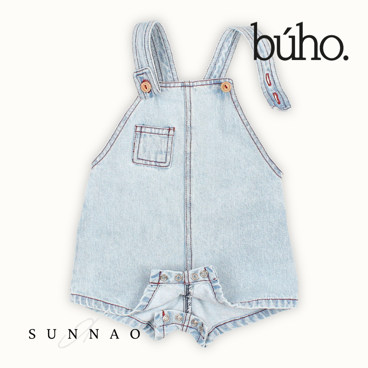 <Buho> BB DENIM DUNGAREE - DENIM BLEACH