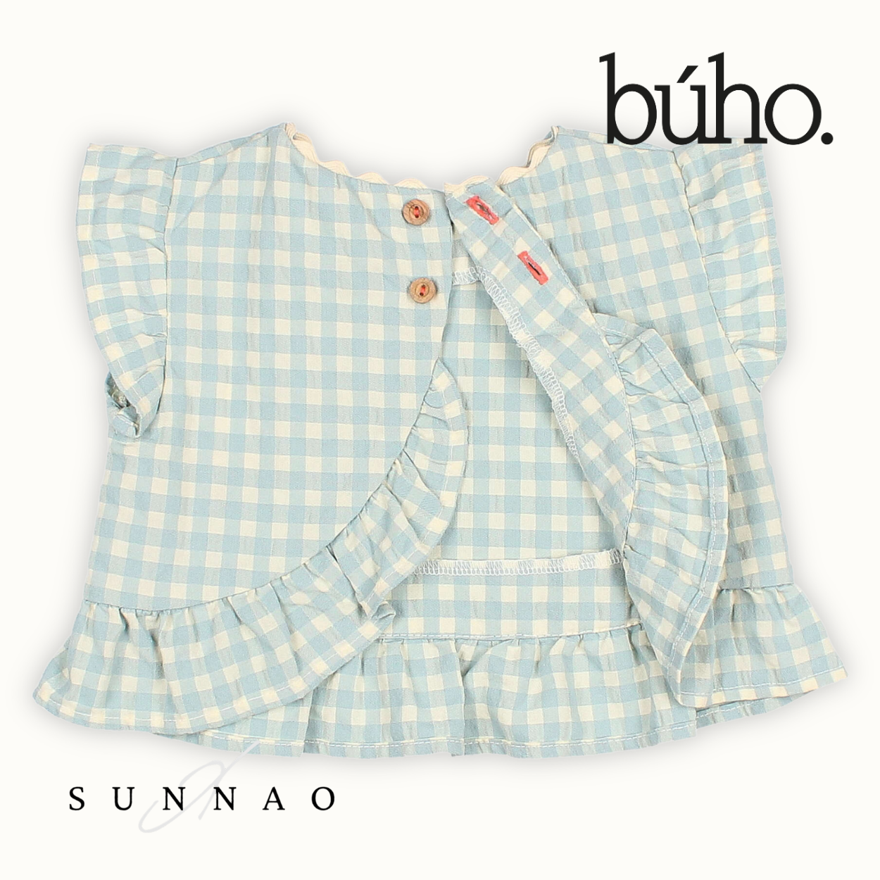 <Buho> BB GIMGHAM TOP - AQUA