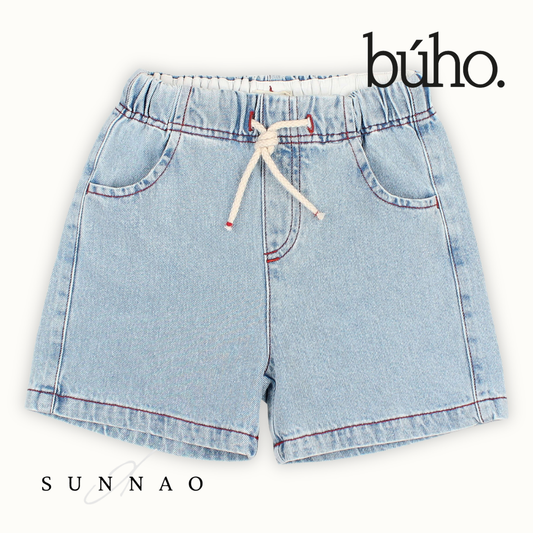 <Buho> DENIM BERMUDA - DENIM BLEACH　