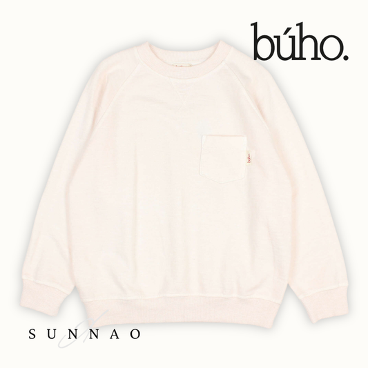 <Buho> POCKET SWEATSHIRT - CREAM PINK