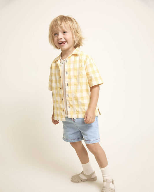 <Buho> DENIM BERMUDA - DENIM BLEACH　