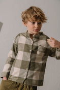 갤러리 뷰어로 이미지로드, <STUDIO BOHEME PARIS> JIM SHIRT - KAKI GINGHAM
