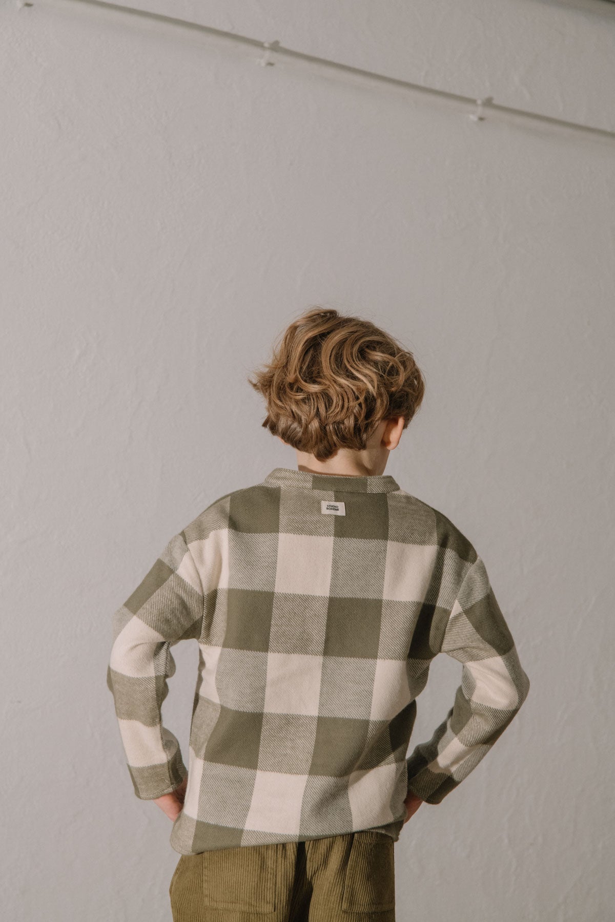 <STUDIO BOHEME PARIS> JIM SHIRT - KAKI GINGHAM