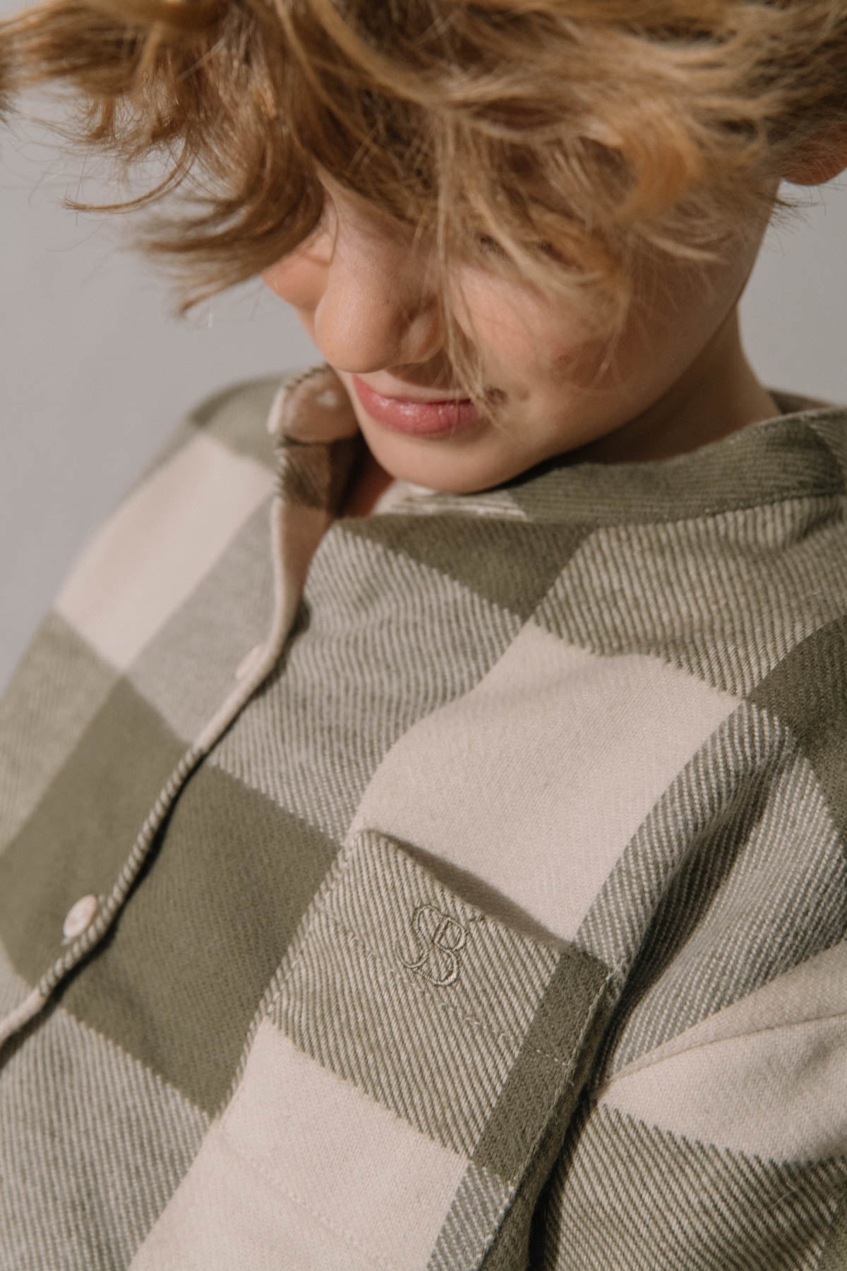 <STUDIO BOHEME PARIS> JIM SHIRT - KAKI GINGHAM