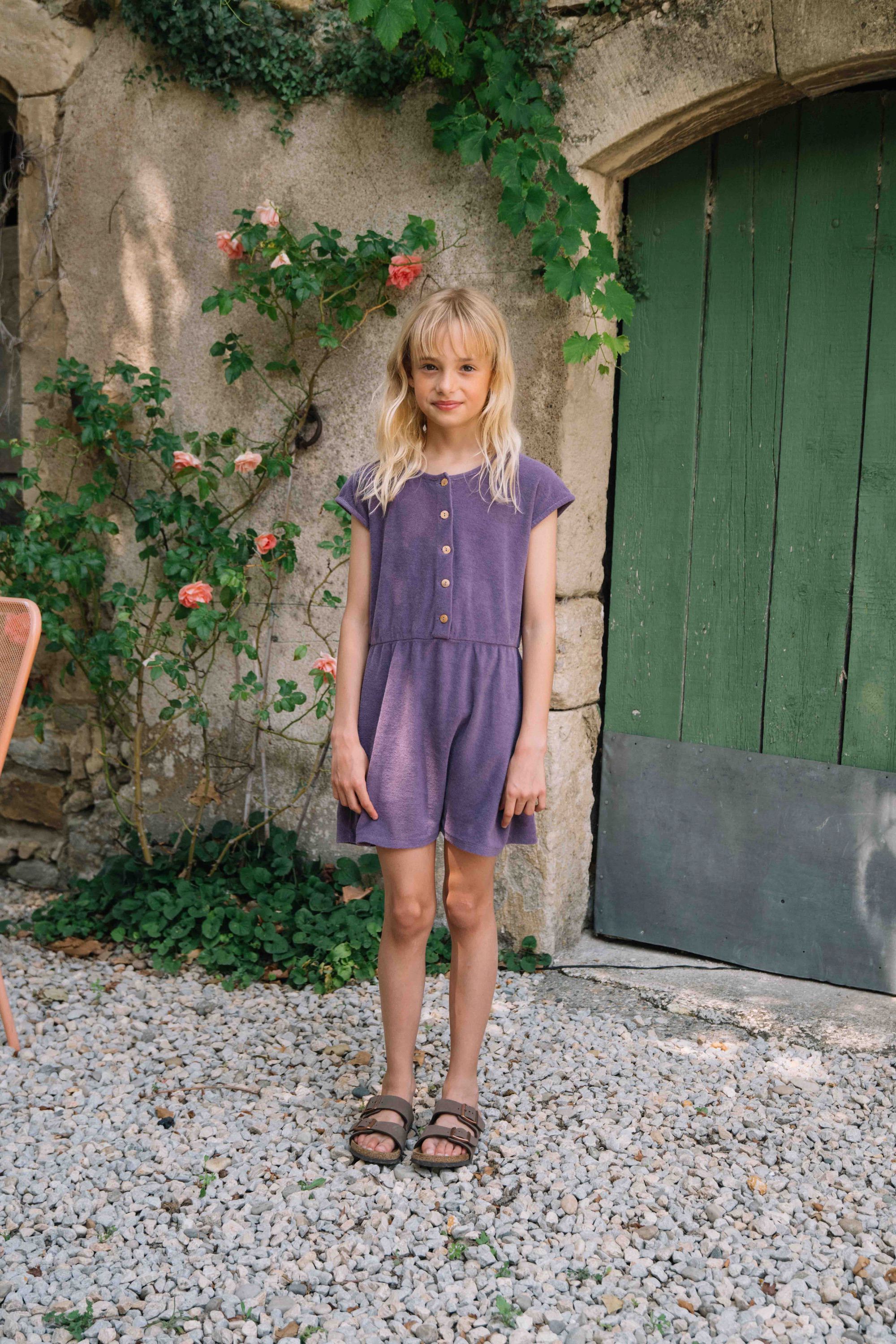 【予約／送料無料】<STUDIO BOHEME PARIS> GIRL JUMPSUIT LOULOU - GRAPE JAM（18M-4Y）