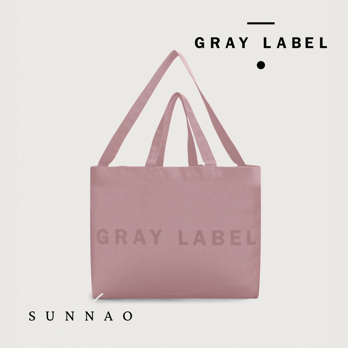 <GRAY LABEL> Canvas Shopper - Berry　