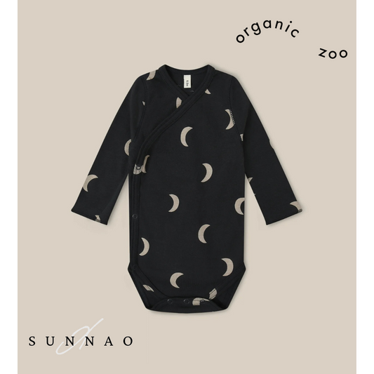 <Organic zoo>Charcoal Midnight Wrap Bodysuit（0-12M）-Organic zoo-SUNNAO