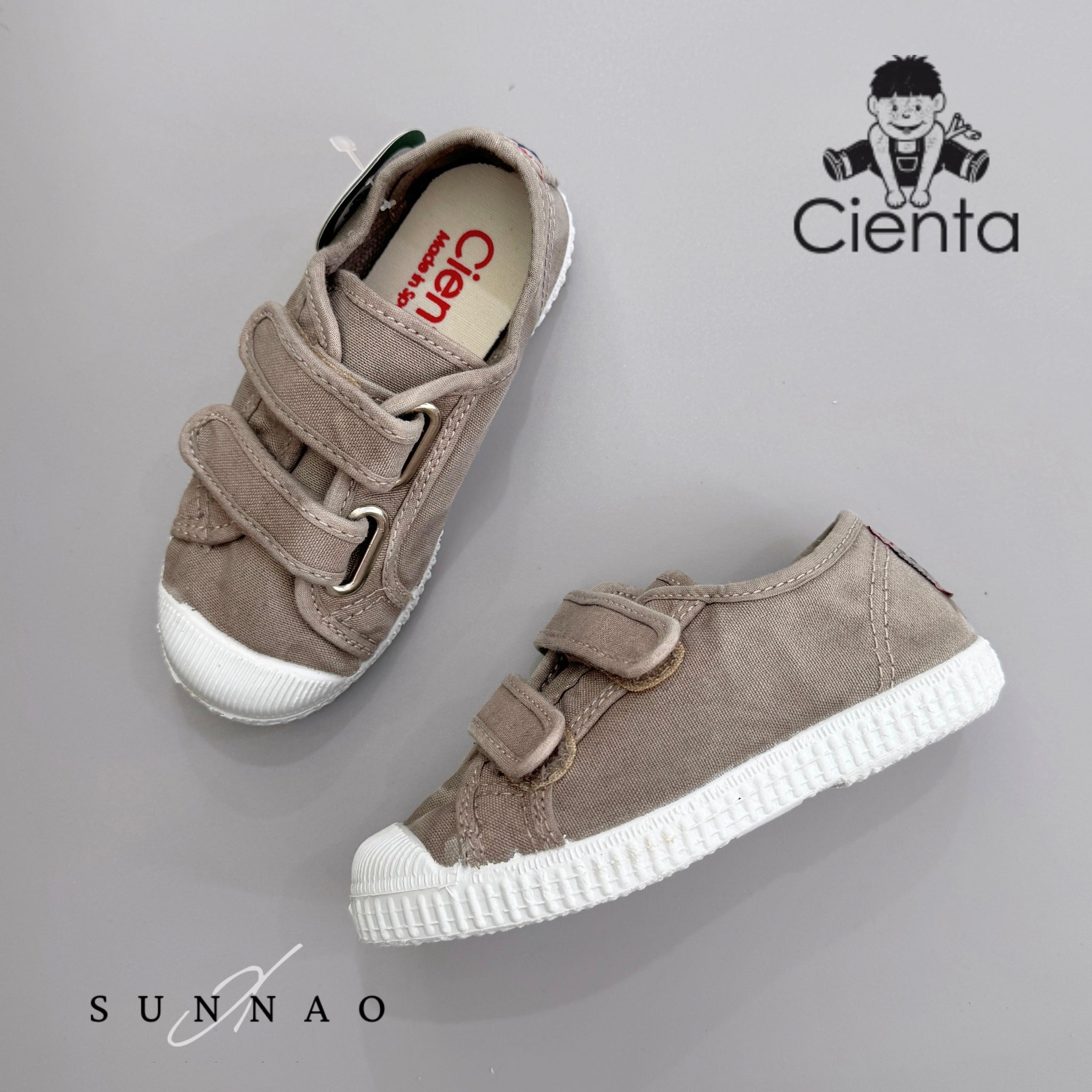 <Cienta>Double strap velcro sneaker - GRIS CLARO 78777