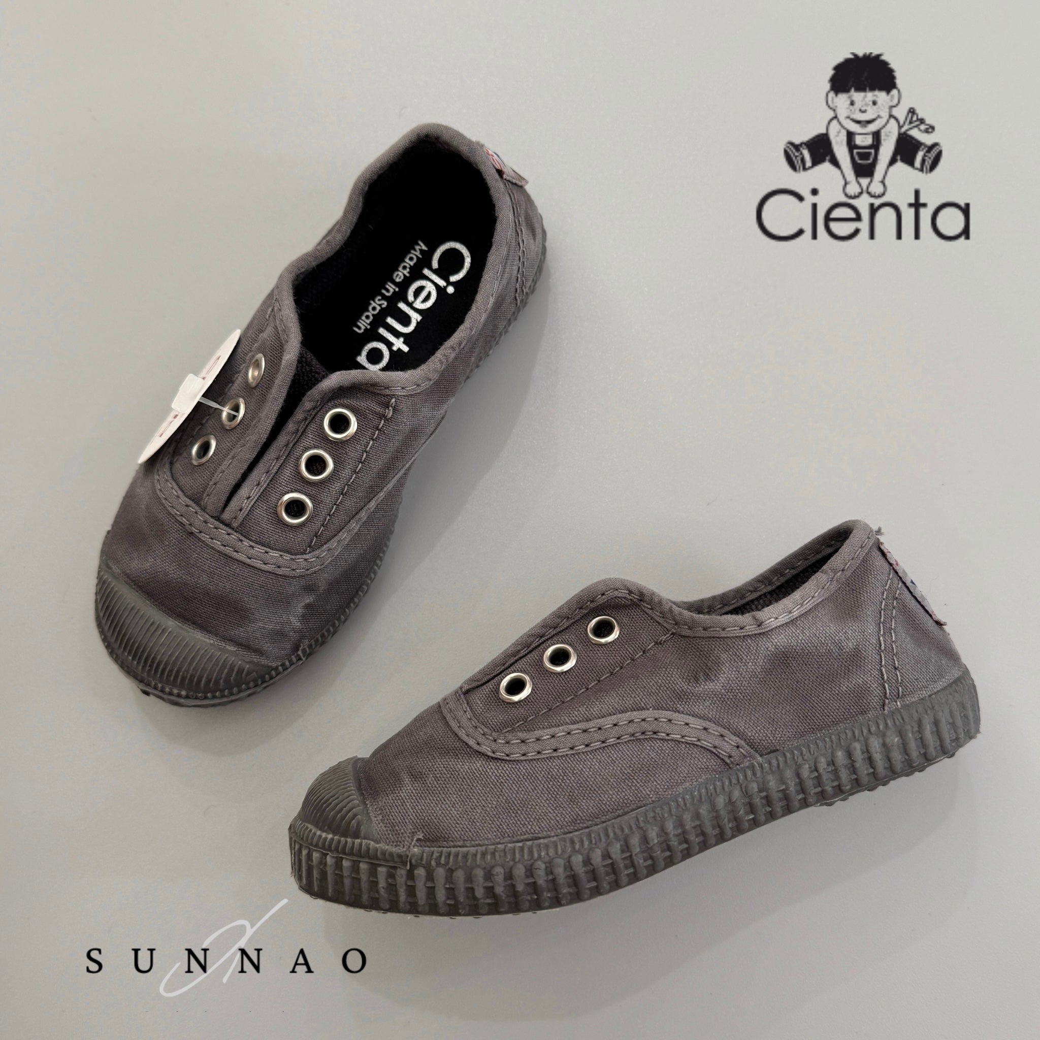 <Cienta>Deck shoes black sole - BLACK 70777