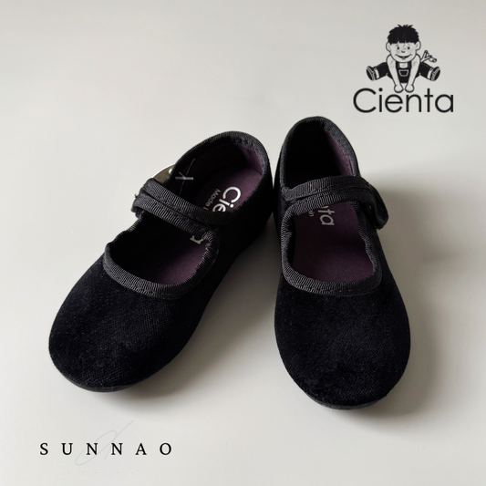 <Cienta>Velour formal strap shoes - NEGRO 500075