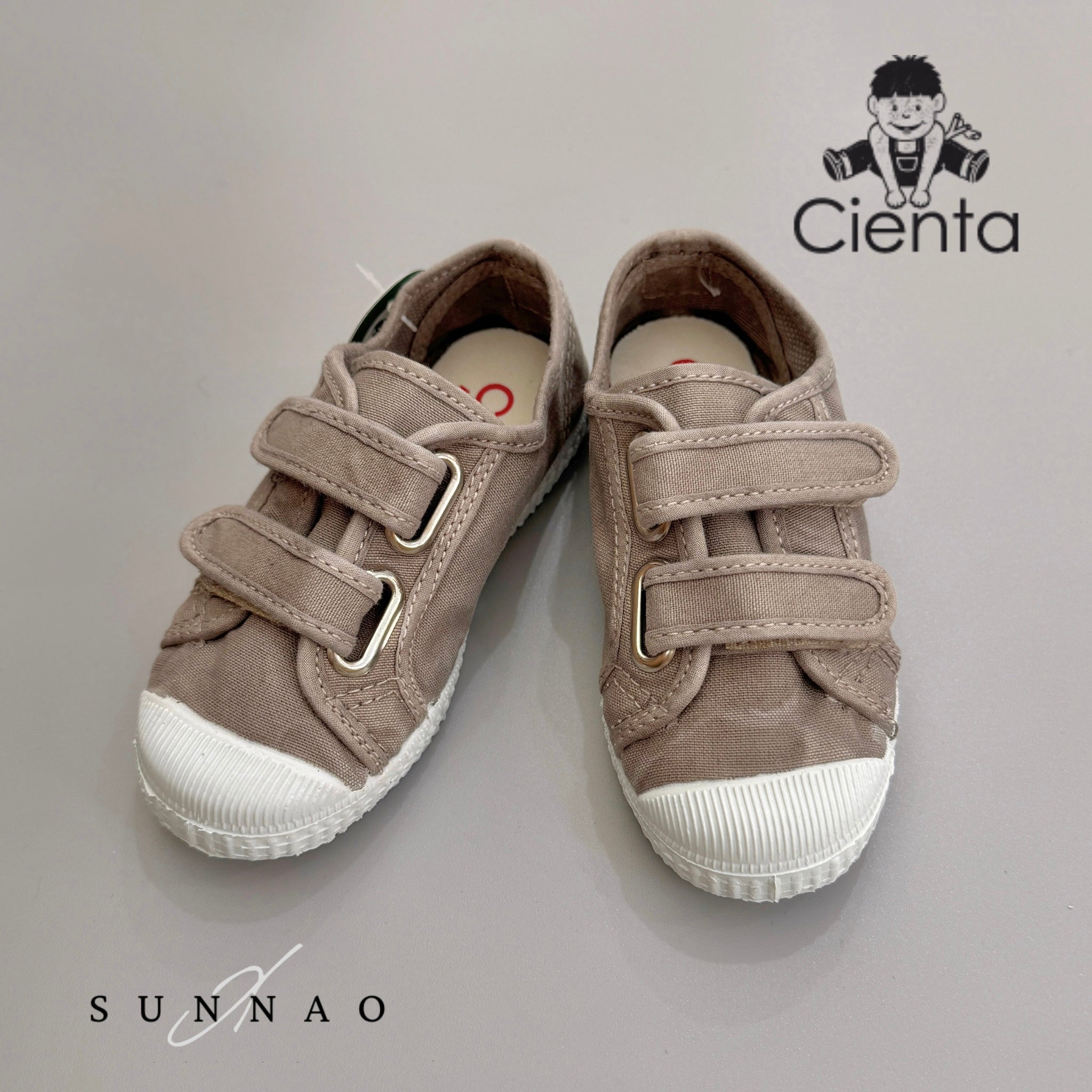 <Cienta>Double strap velcro sneaker - GRIS CLARO 78777