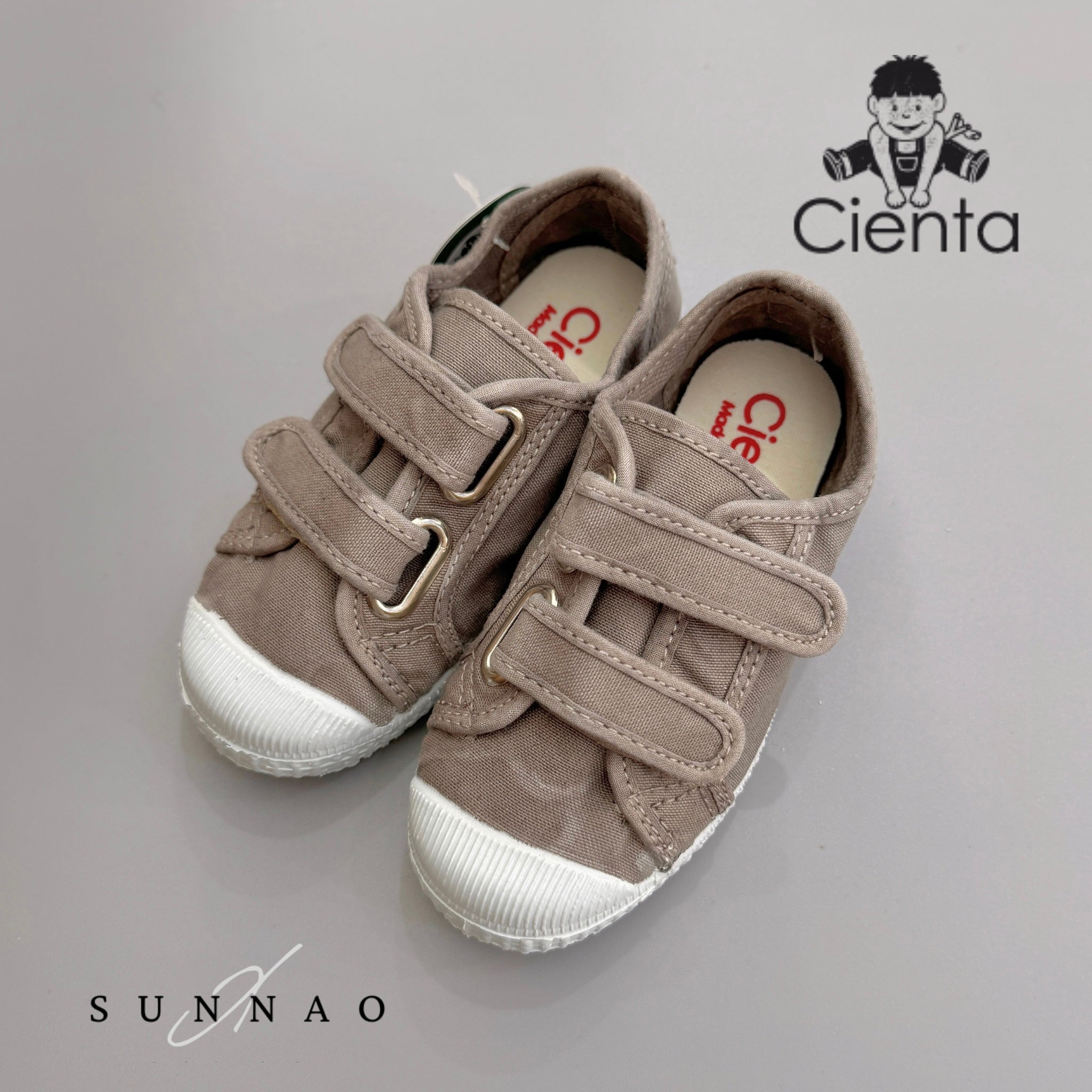 <Cienta>Double strap velcro sneaker - GRIS CLARO 78777
