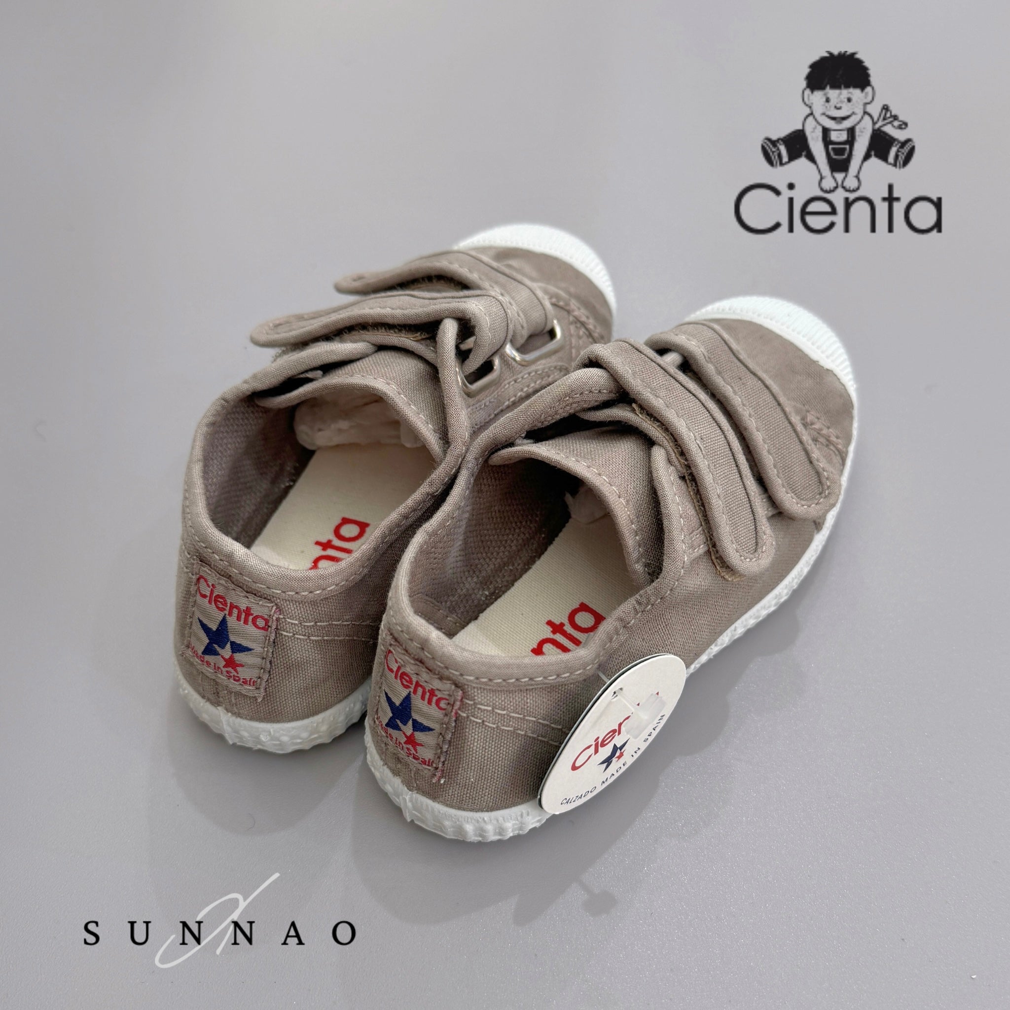 <Cienta>Double strap velcro sneaker - GRIS CLARO 78777