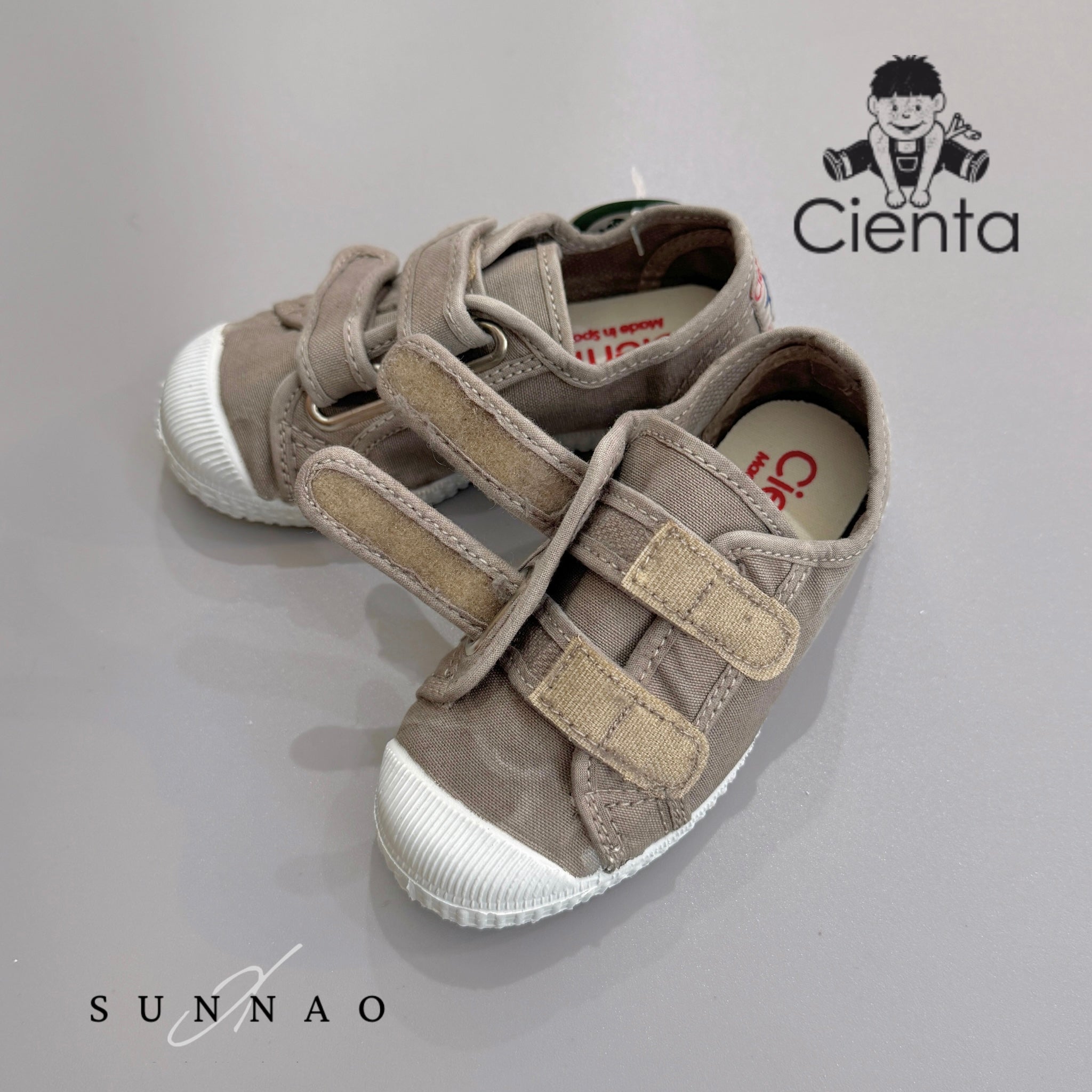 <Cienta>Double strap velcro sneaker - GRIS CLARO 78777