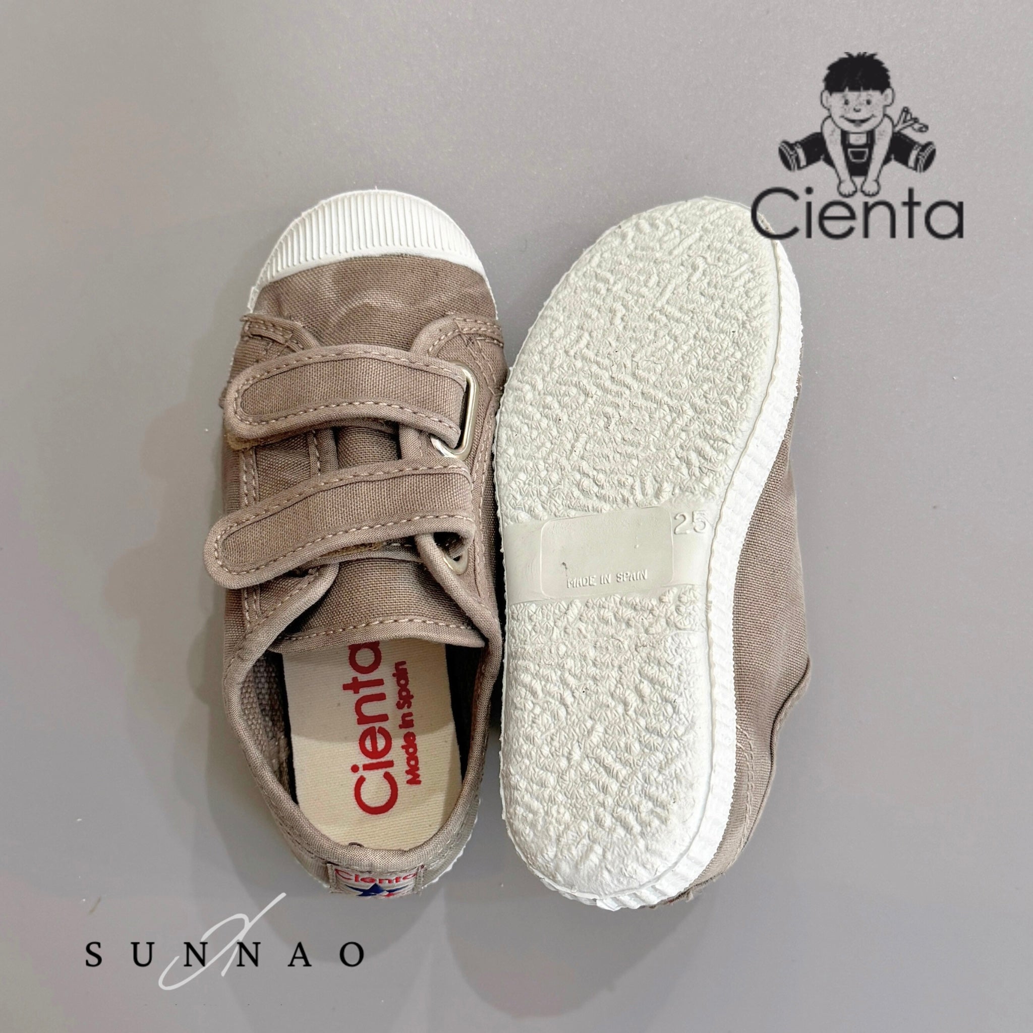 <Cienta>Double strap velcro sneaker - GRIS CLARO 78777