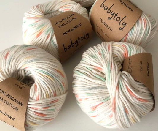 <Babytoly> Organic pima cotton yarns - Confetti PINE APPLE（毛糸）