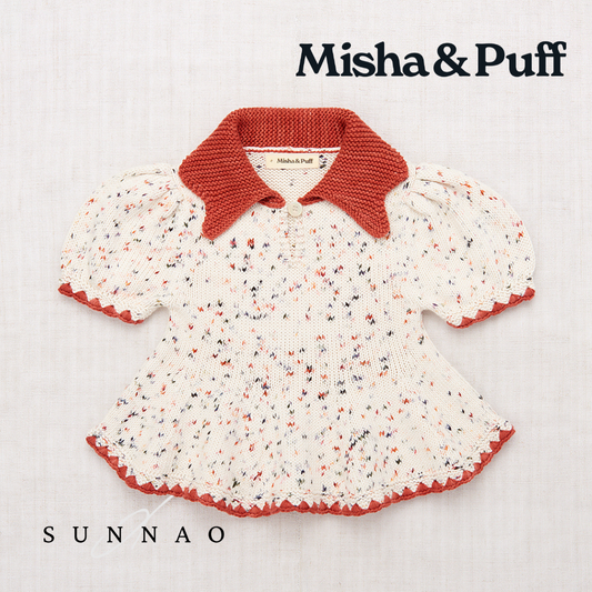 <Misha&Puff>Crochet Trim Puff Top - Picnic Confetti（2-6Y）-Misha＆Puff-SUNNAO