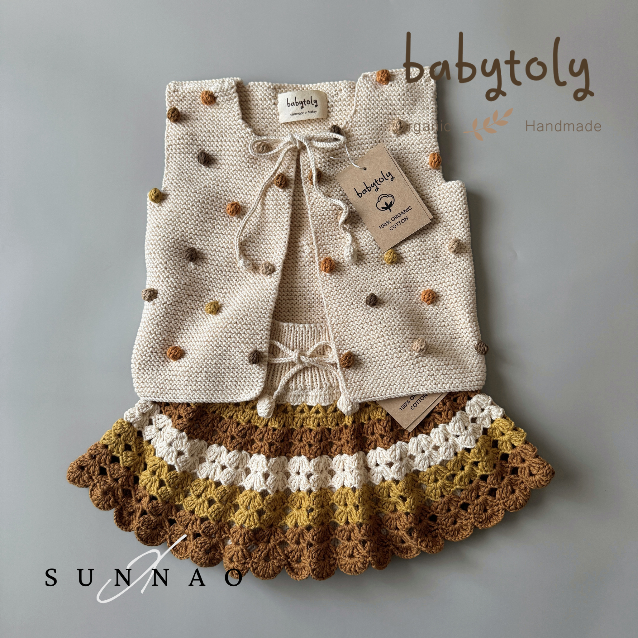 <Babytoly>Sunnao×Babytoly - Popcorn Vest - BROWNISH