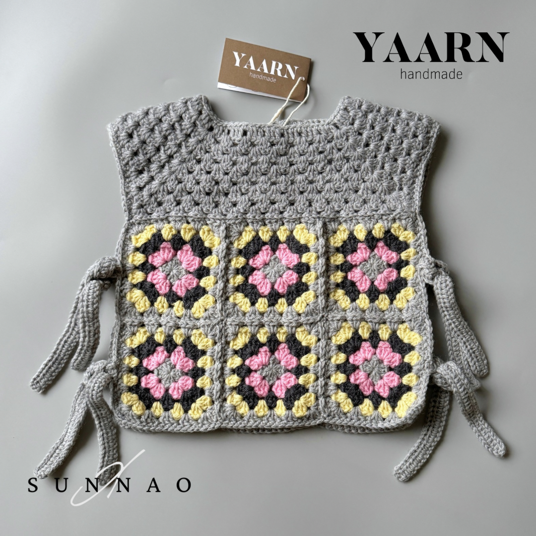 <YAARN>Woolen Vest ROWAN - GSQ Pink（1-6Y）