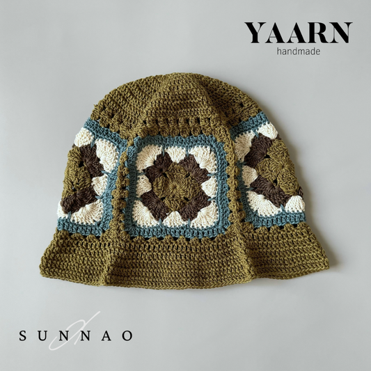 <YAARN>Granny Square Hat LEWIS - Stone（1-6Y）