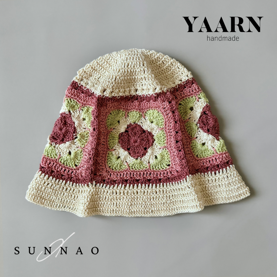 <YAARN>Granny Square Hat LEWIS - Pink（1-6Y）