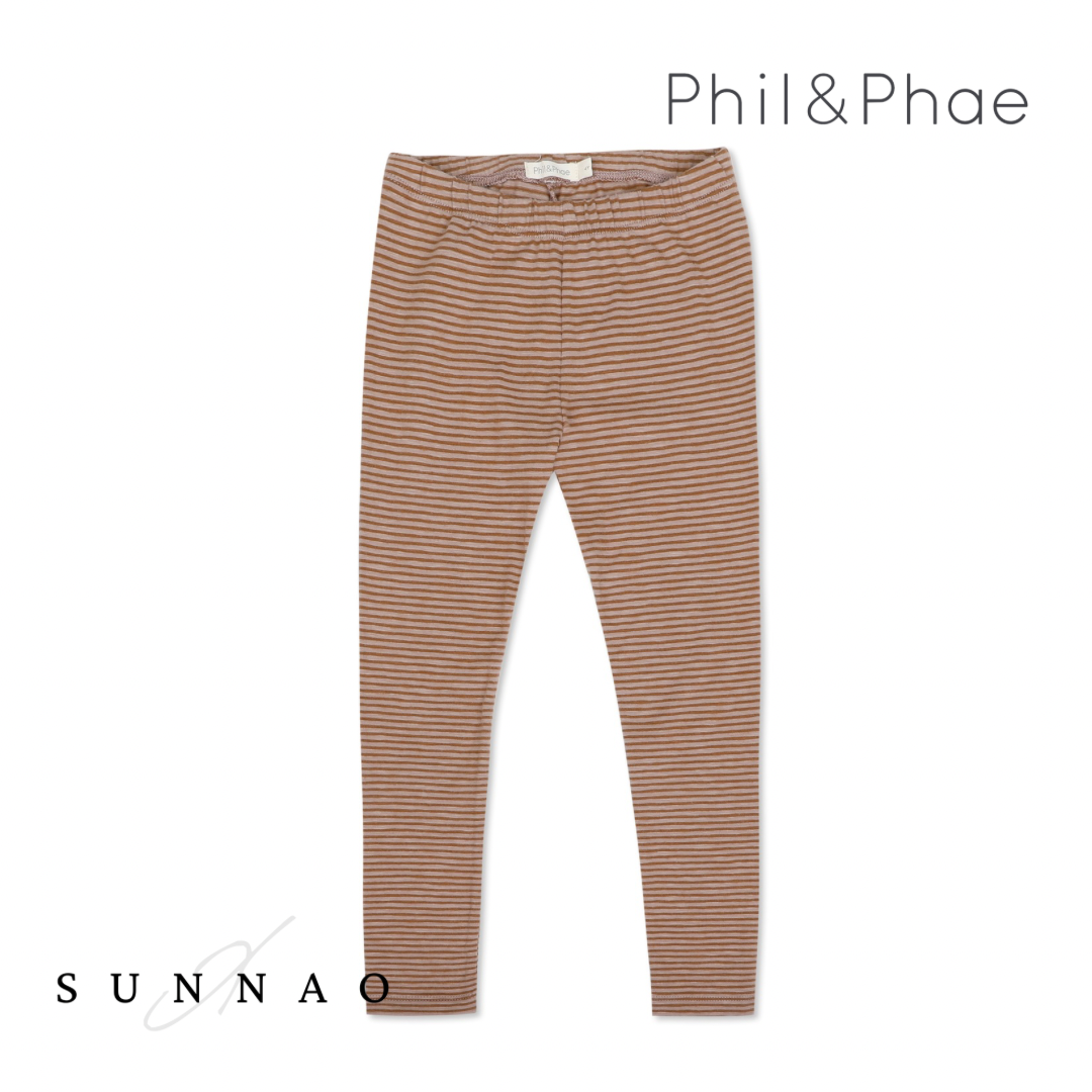 <Phil&Phae>Leggings stripes - Sepia brown（18M-8Y）