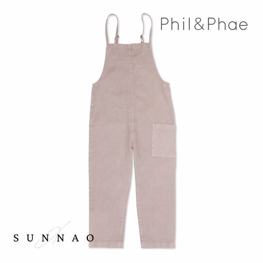 <Phil&Phae>Twill loose dungarees - dust（2-6Y）