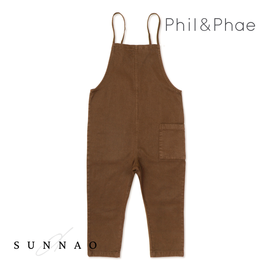 <Phil&Phae>Twill loose dungarees - Sepia brown（2-6Y）