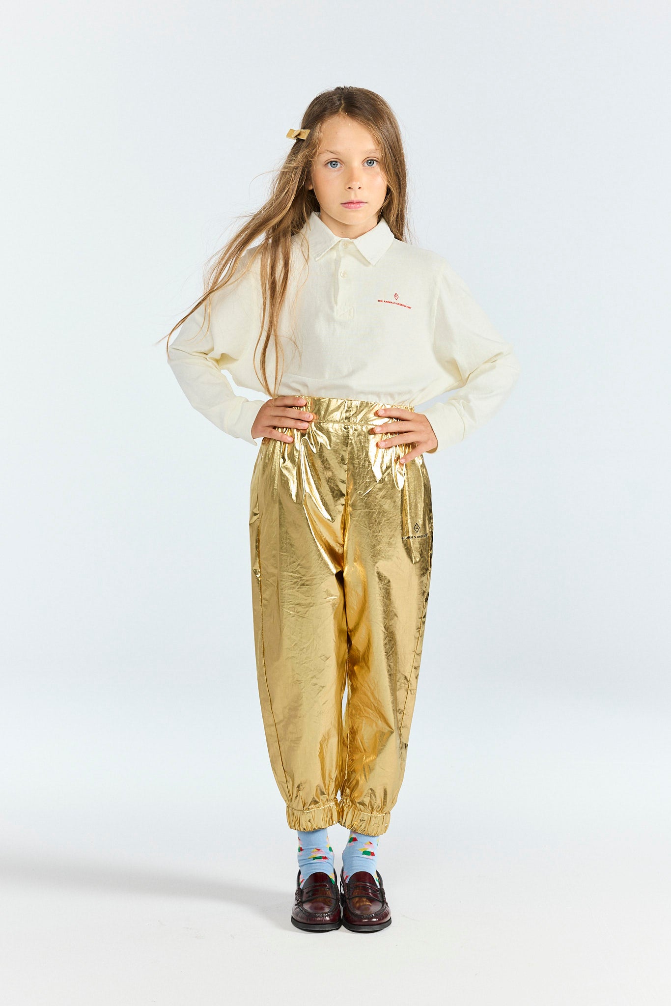 <the animals observatory> Raw White Eel Polo Shirt　