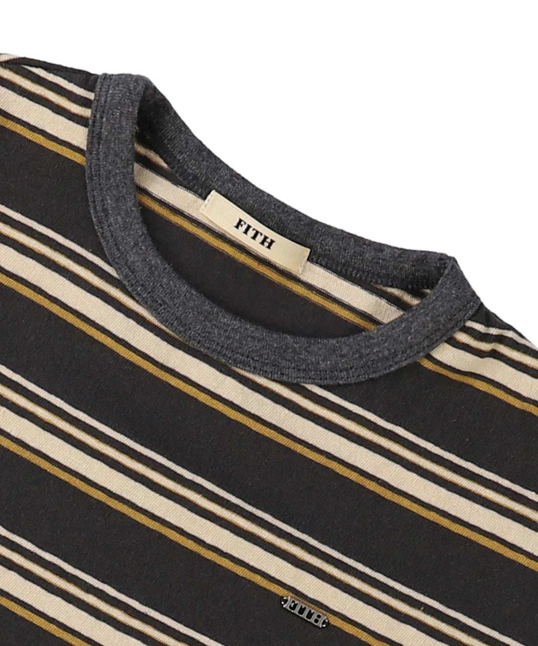 <FITH> Random Striped Big Tee - Charcoal Gray