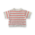 Gallery viewerに画像を読み込む, <GROWN>Knitted Terry Striped Tee - Dune/Rosso（6M-6Y）
