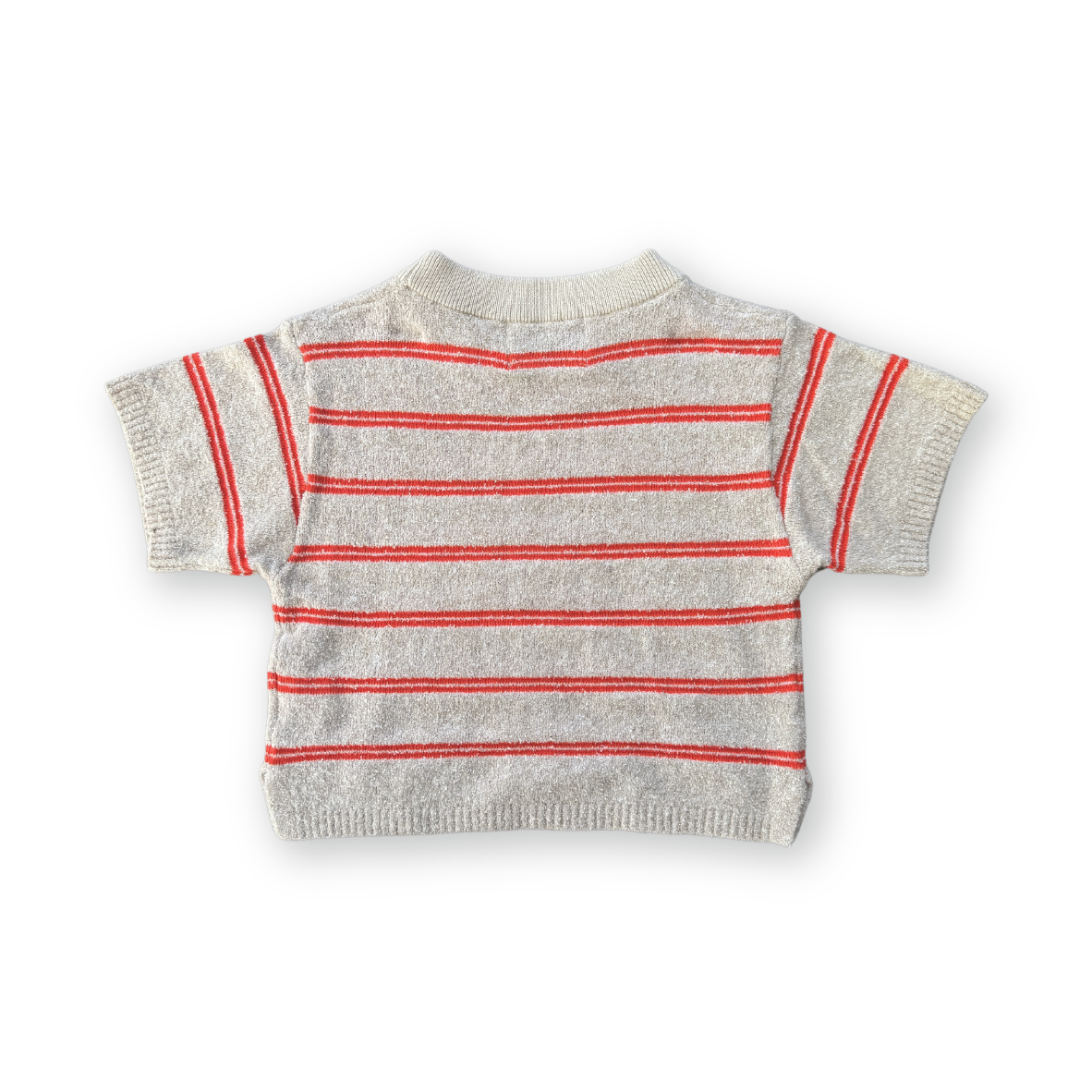 <GROWN>Knitted Terry Striped Tee - Dune/Rosso（6M-6Y）