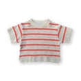 Gallery viewerに画像を読み込む, <GROWN>Knitted Terry Striped Tee - Dune/Rosso（6M-6Y）
