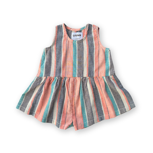 <GROWN>Summer Stripe Cotton Romper（6M-5Y）