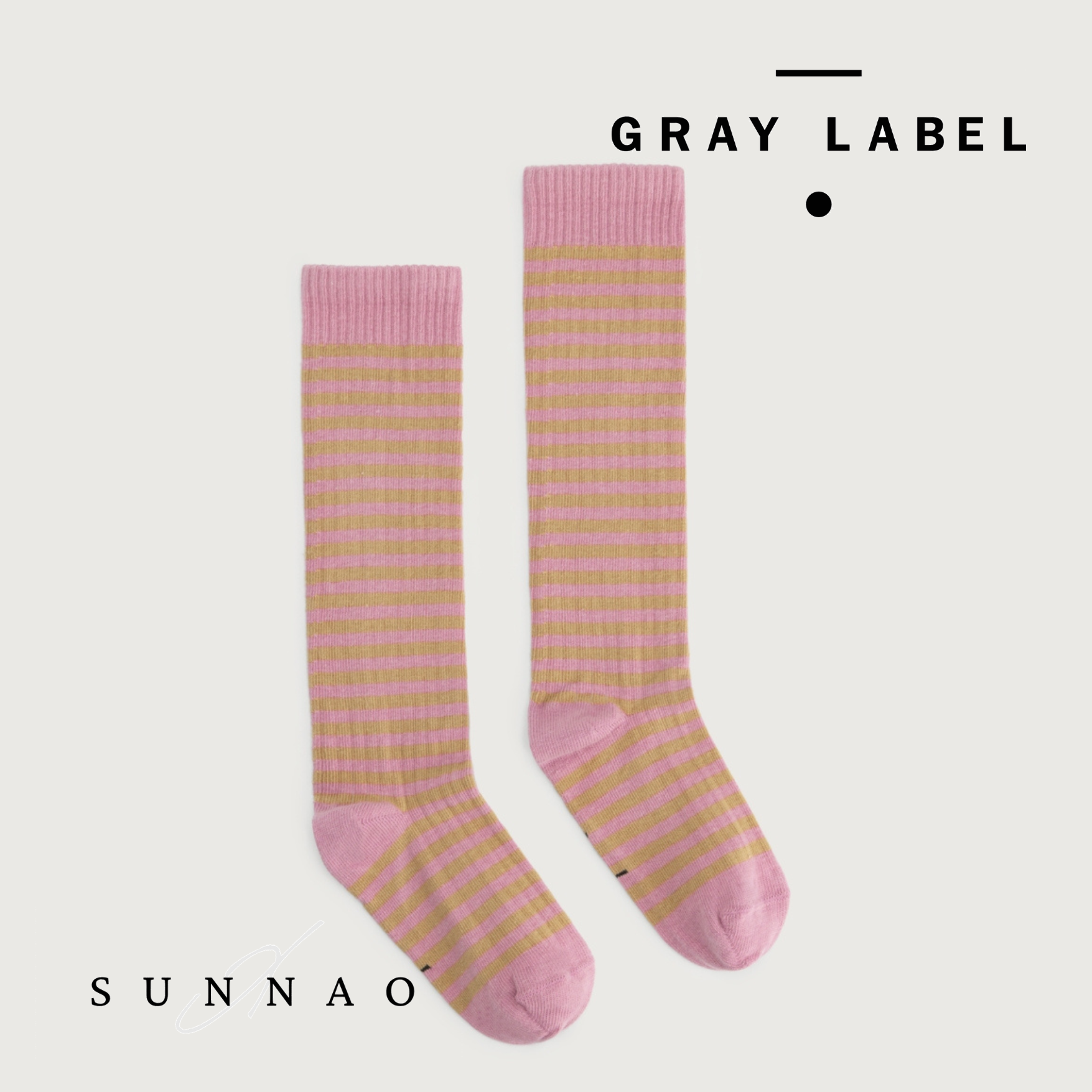 <GRAY LABEL> Long Ribbed Sock - Bubblegum