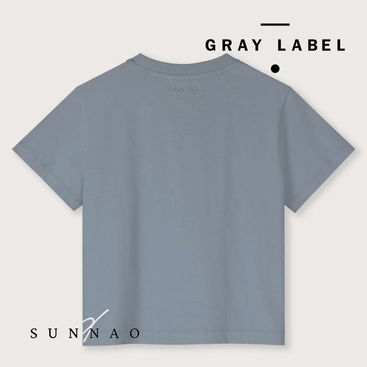 <GRAY LABEL> Oversized Tee with Logo - Stone Grey - Melon Print