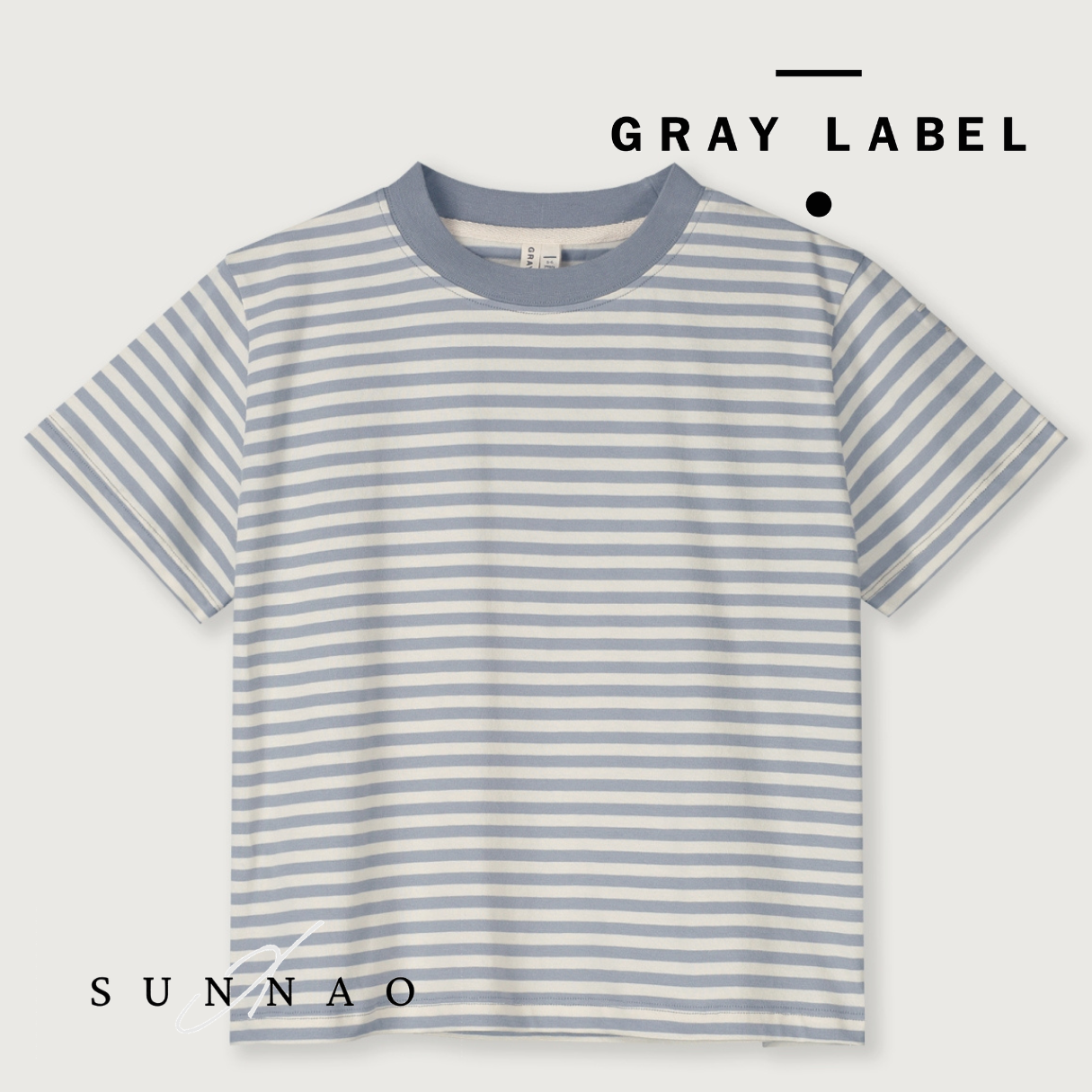 <GRAY LABEL> Oversized Tee - Stone Grey/Cream