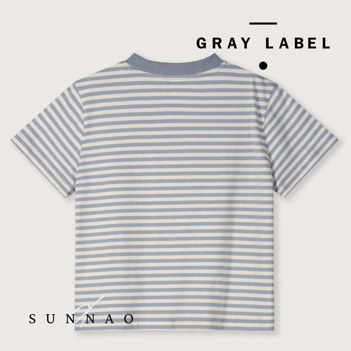 <GRAY LABEL> Oversized Tee - Stone Grey/Cream