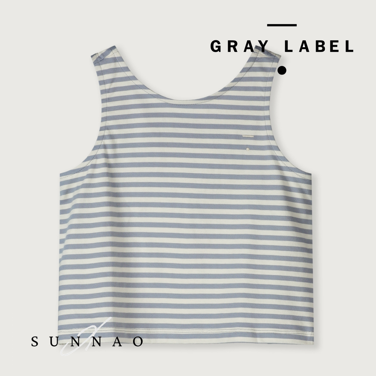 <GRAY LABEL> Boxy Tank Top - Stone Grey - Cream　