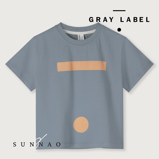 <GRAY LABEL> Oversized Tee with Logo - Stone Grey - Melon Print