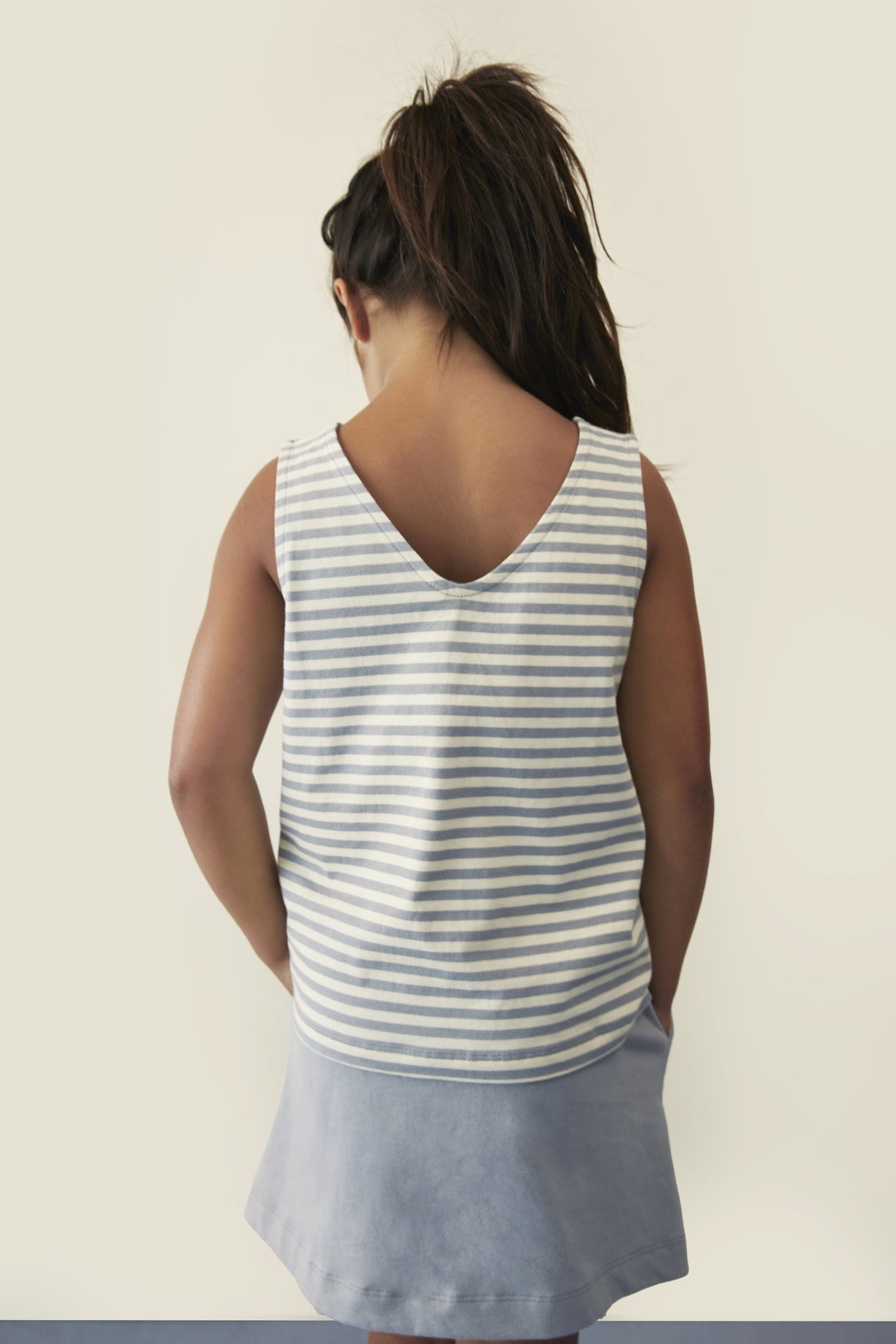 <GRAY LABEL> Boxy Tank Top - Stone Grey - Cream　