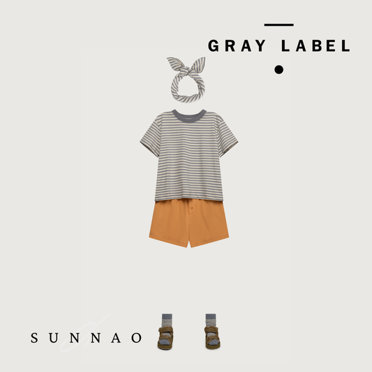 <GRAY LABEL> Oversized Tee - Stone Grey/Cream