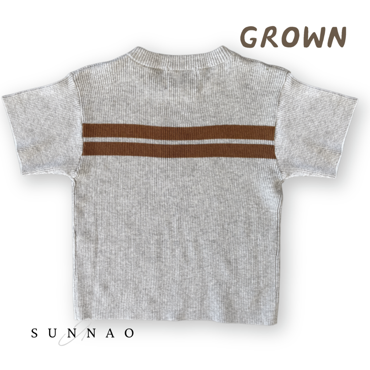 <GROWN> Twin Striped Ribbed Tee