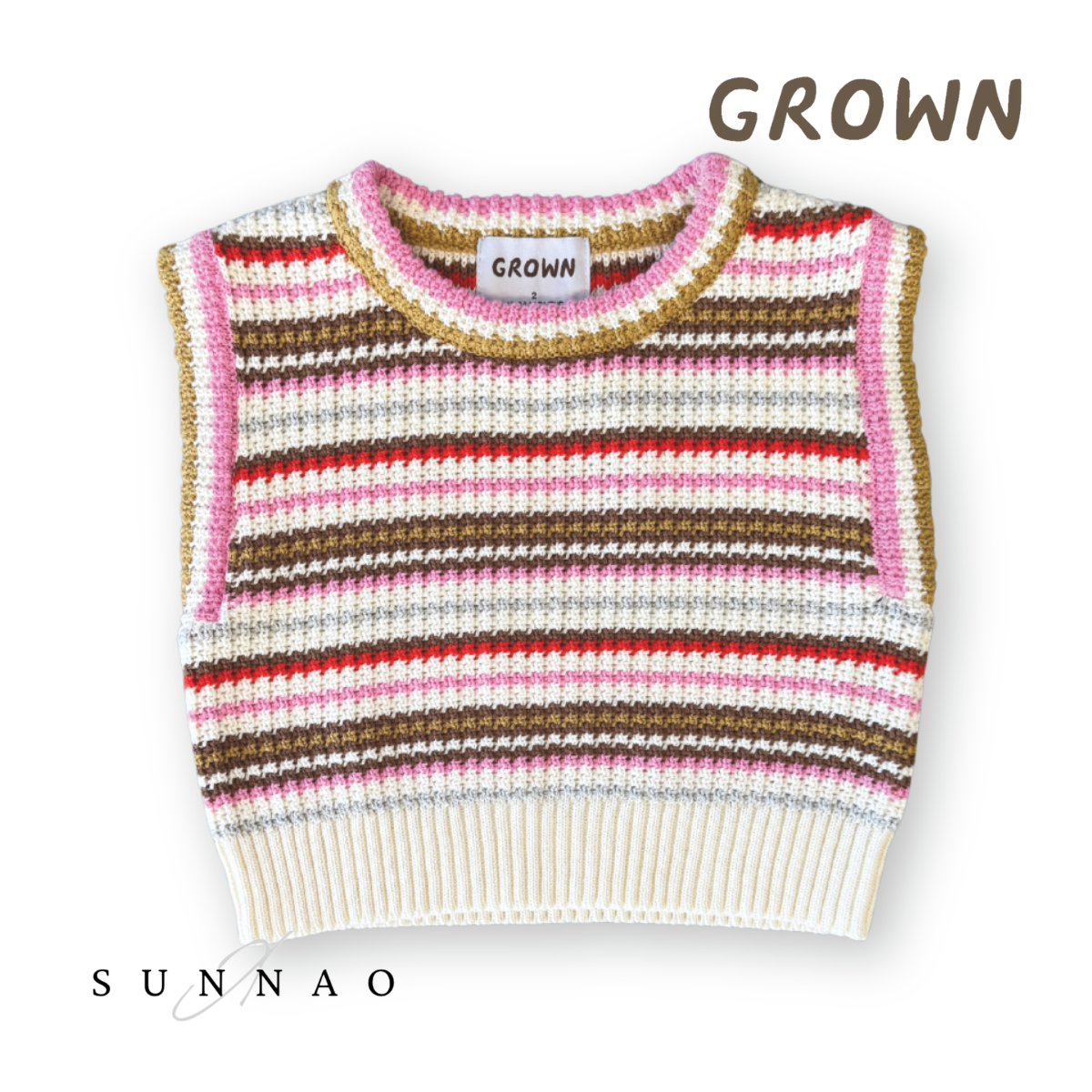 <GROWN> Sunshine Stripe Knit Top