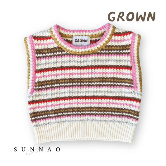 <GROWN> Sunshine Stripe Knit Top
