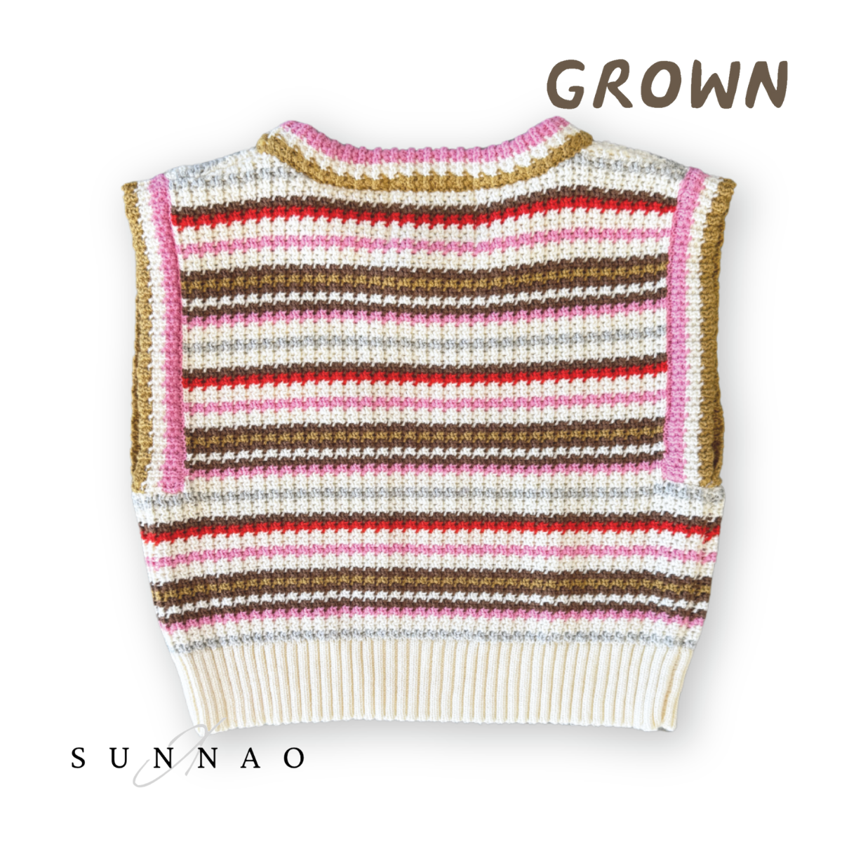 <GROWN> Sunshine Stripe Knit Top