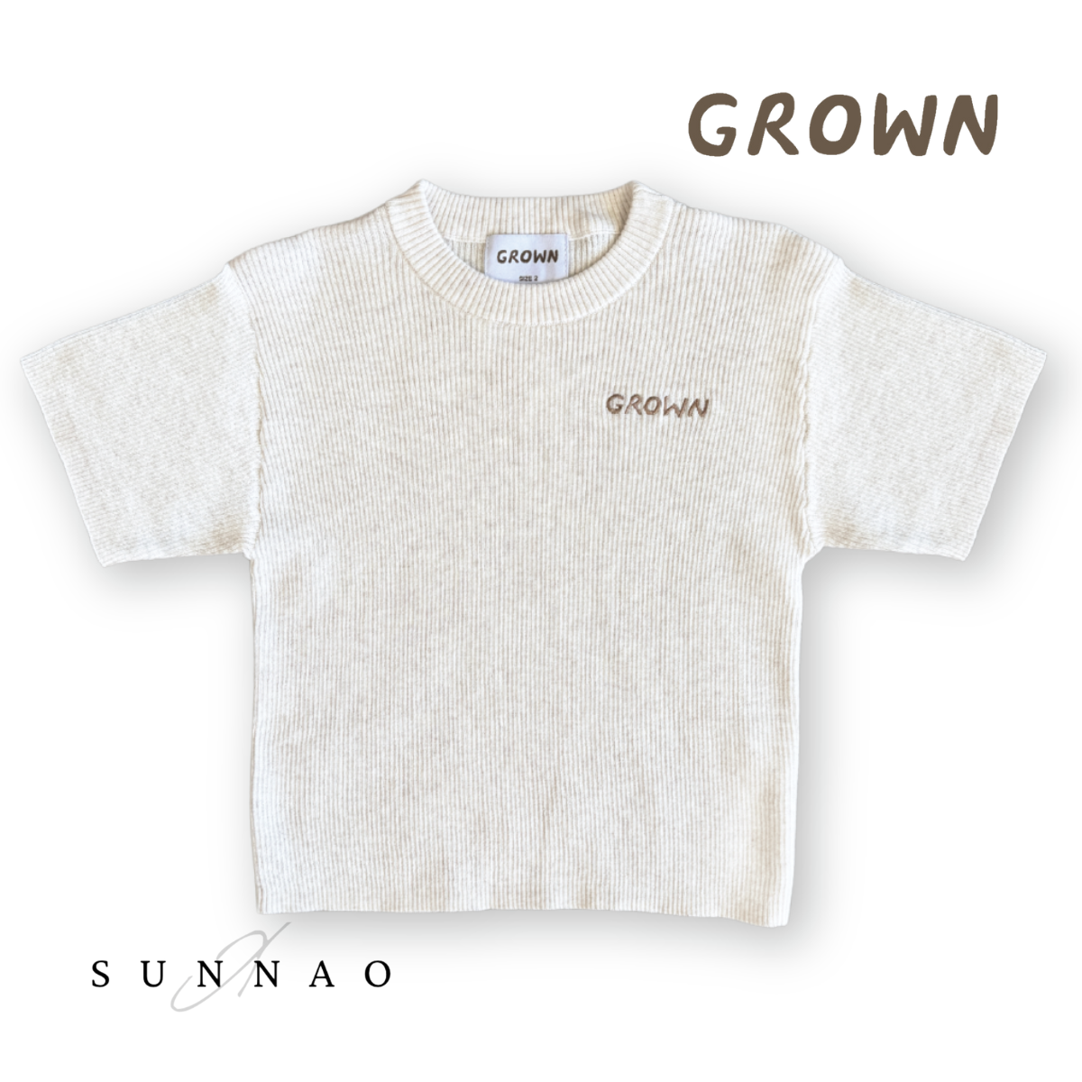 <GROWN> Ribbed Knitted Logo Tee