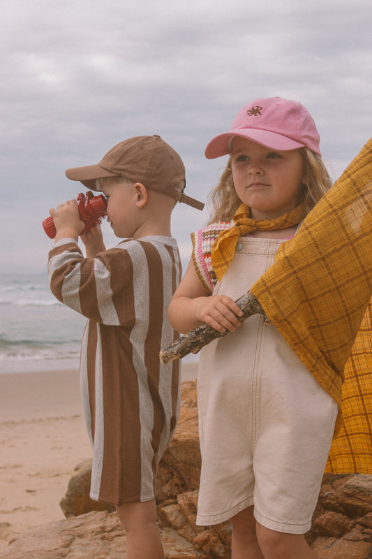 <GROWN> Everyday Twill Short Overalls - Milk