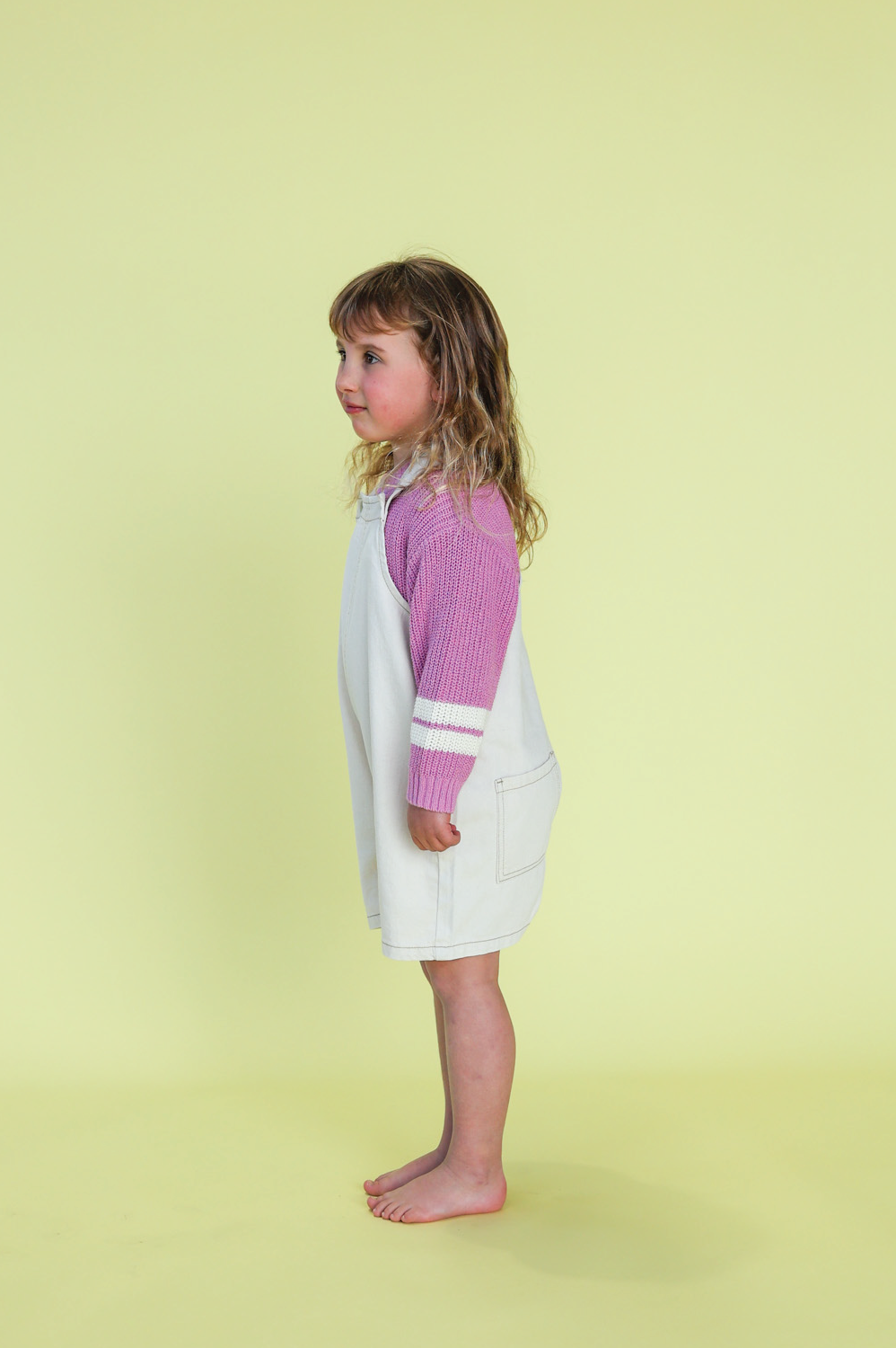 <GROWN> Everyday Twill Short Overalls - Milk