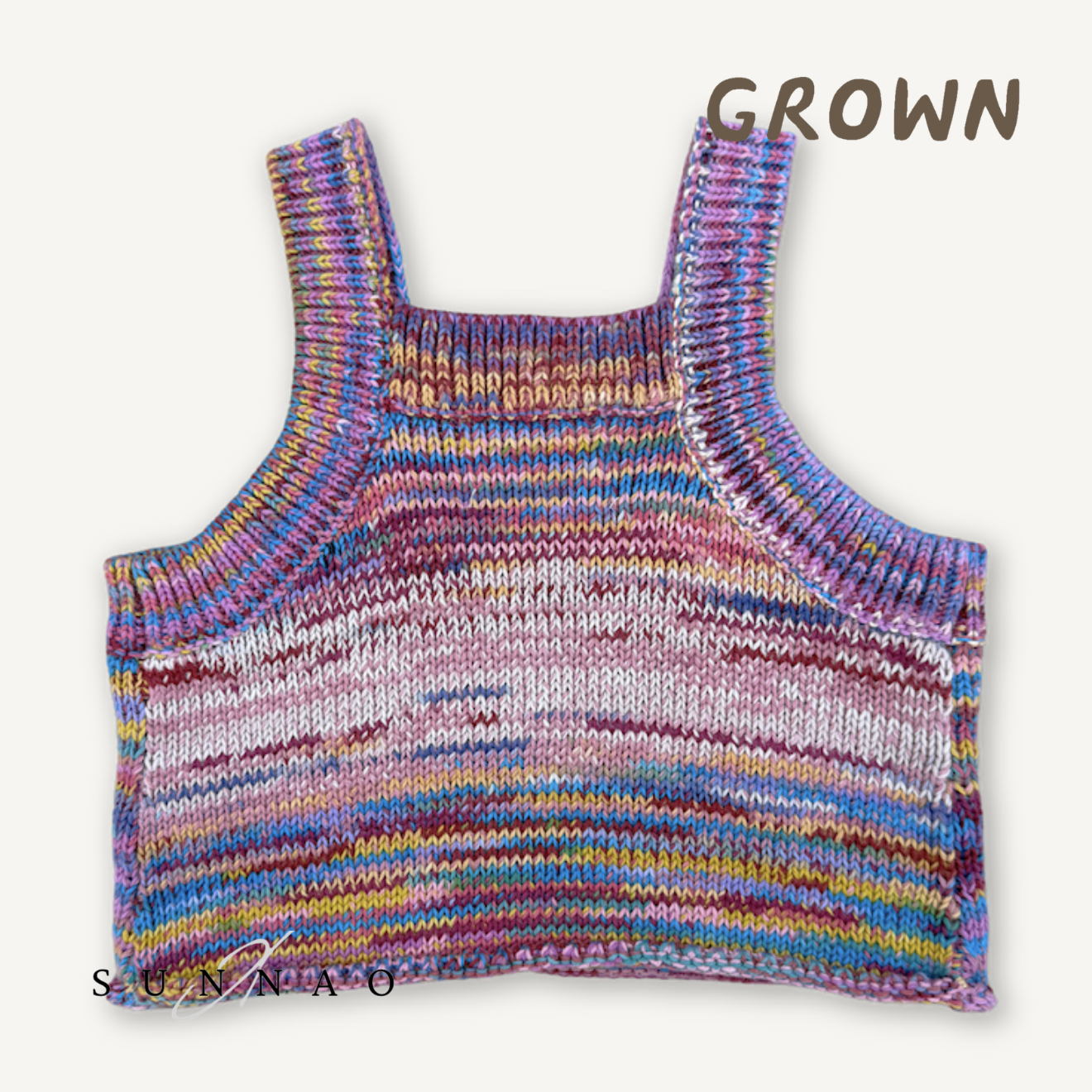 <GROWN> Knitted Singlet Top - Rainbow